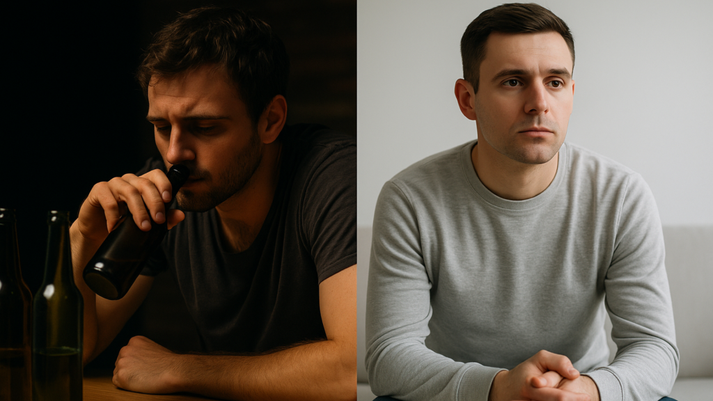 What is a dry drunk side by side image